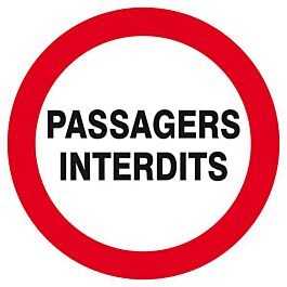 Panneau rigide PASSAGERS INTERDITS D.420mm TALIAPLAST - 623231