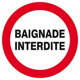Panneau rigide BAIGNADE INTERDITE D.420mm TALIAPLAST - 623237