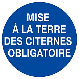 Panneau rigide MISE A LA TERRE DES CITERNES OBLIGATOIRE D.420mm TALIAPLAST - 623531