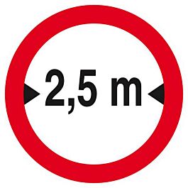 Panneau rigide INTERDIT AUX VEHICULES DE PLUS DE 2.50M DE LARGE D.80mm TALIAPLAST - 624279