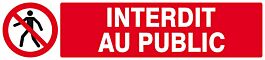 Panneau rigide INTERDIT AU PUBLIC 330x75mm TALIAPLAST - 625208