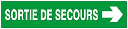 PANNEAU SORTIE DE SECOURS FLECHE A DROITE 330X75MM TALIAPLAST - 625415