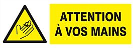 Panneau rigide DANGER ATTENTION A VOS MAINS 330X120MM TALIAPLAST - 626311