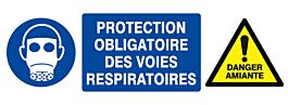 PROTECTION VOIES RESPIRATOIRES/DANGER AMIANTE 330x120mm TALIAPLAST - 626333