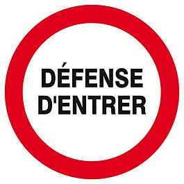 Panneau rigide DEFENSE D'ENTRER Ø180MM TALIAPLAST - 627219