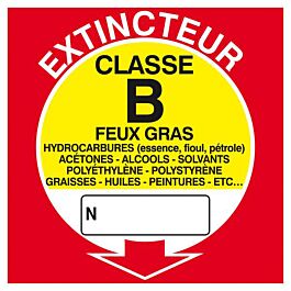 PANNEAU EXTINCTEUR CLASSE B 200X200MM TALIAPLAST - 628116