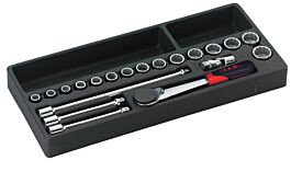 MODULE 20 OUTILS CLIQUET DOUILLES ET ACCESSOIRES 3/8' SAM OUTILLAGE - 74J20M