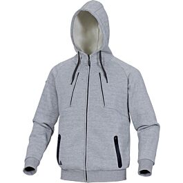 VESTE SWEAT DELTA PLUS MOLLETON POLYESTER/COTON GRIS -ANZIOGR0