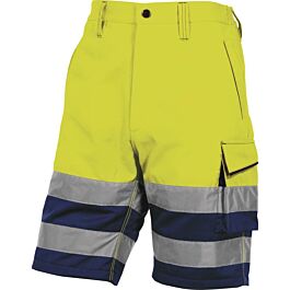 BERMUDA DE TRAVAIL DELTA PLUS HAUTE VISIBILITÉ PANOSTYLE EN POLYESTER / COTON JAUNE FLUO - PHBE2JM0
