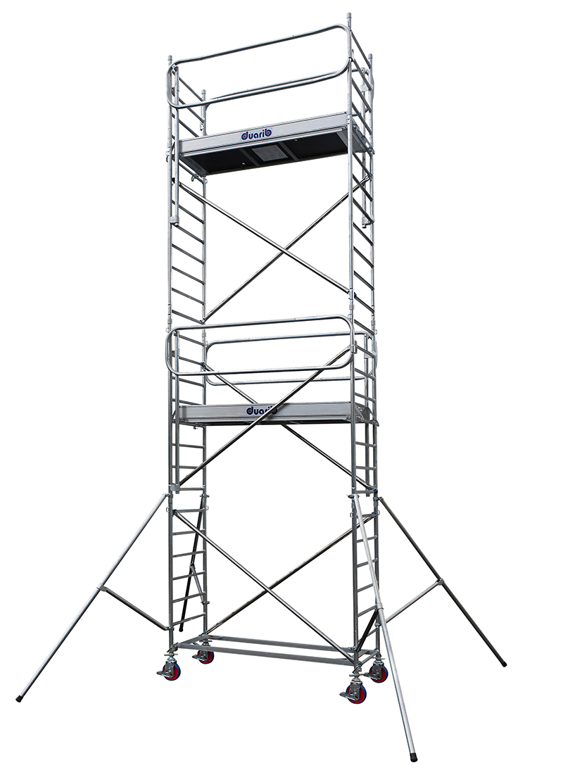 Echafaudage roulant aluminium DUARIB DOCKER2 85 largeur 205 hauteur travail 9m90 Garde corps monoblocs EXMDS  - 7120082