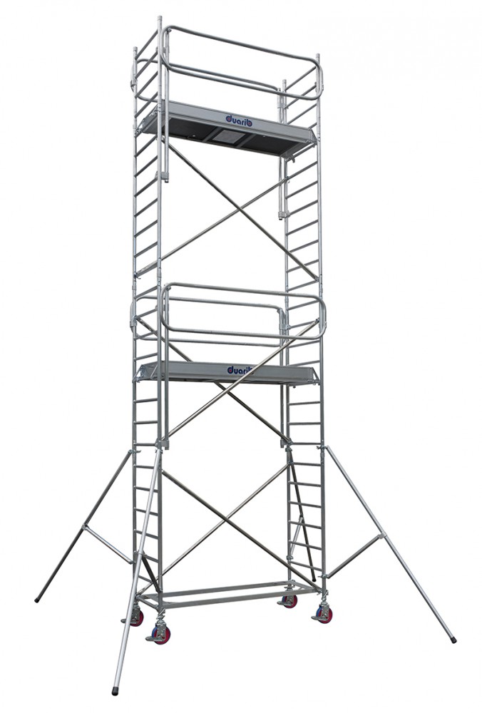 Echafaudage roulant aluminium DUARIB DOCKER2 85 largeur 254 hauteur travail 8m90 Garde-corps monoblocs EXMDS  - 7125072