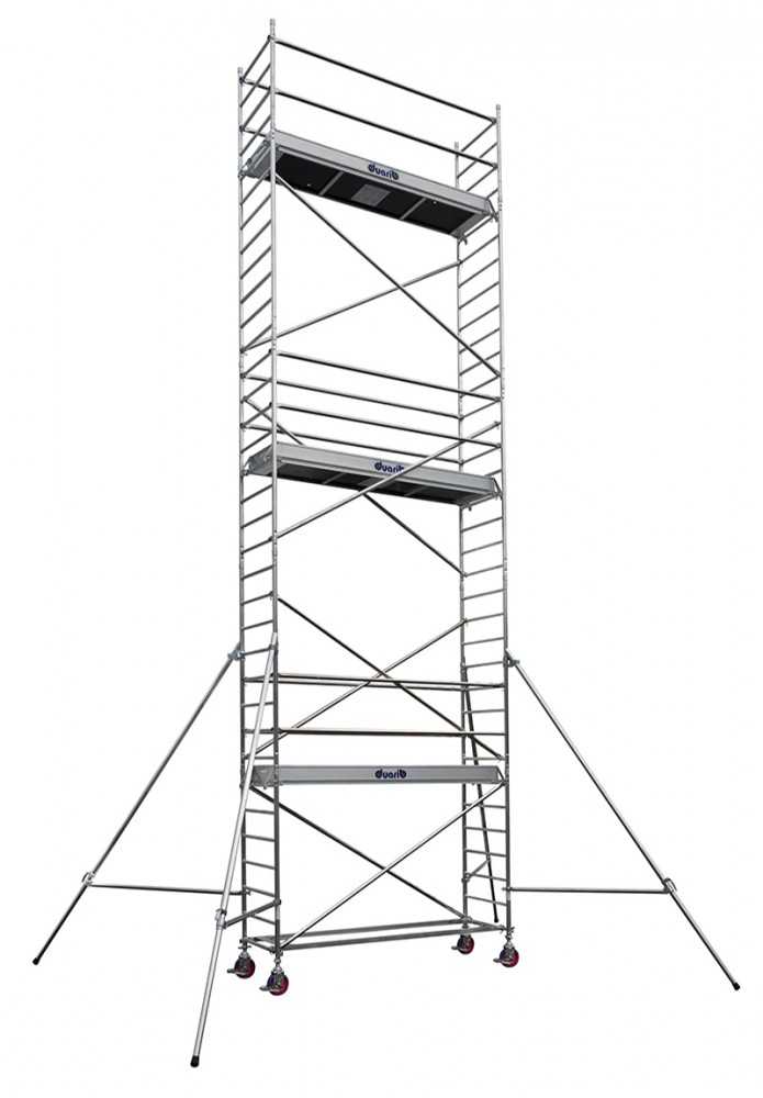 Echafaudage roulant aluminium DUARIB DOCKER2 85 largeur 254 hauteur travail 11m90 lisses/sous lisses  - 7125100