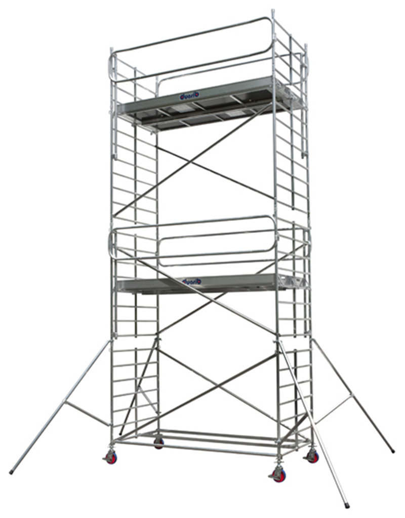 Echafaudage roulant aluminium DUARIB Docker2 150 295 hauteur travail 9,90 m garde corps monobloc EXMDS- 7230082