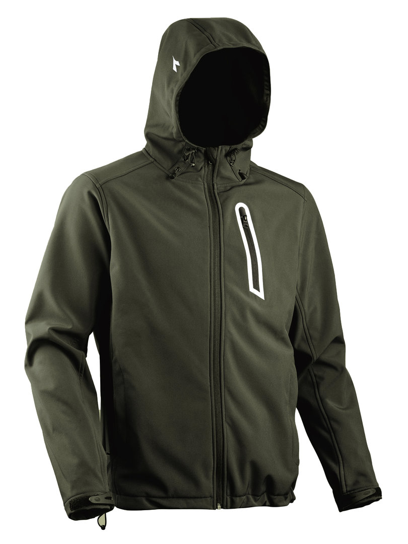 VESTE SOFTSHELL DIADORA VERT 3 POCHES AVEC CAPUCHE SAIL - 15963270226