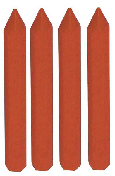 BLISTER DE 4 CRAIES ROUGES HEXAGONALES L.120MM TALIAPLAST - 400965