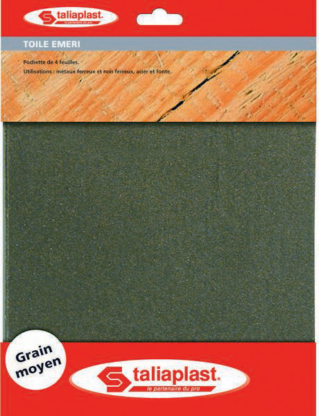 4 FEUILLES EMERI 180X280MM GRAIN 1 TALIAPLAST - 402032