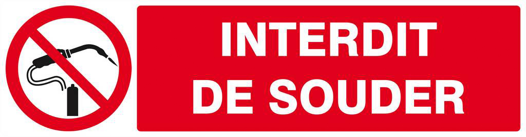 Panneau rigide INTERDIT DE SOUDER 200x52mm TALIAPLAST - 620232