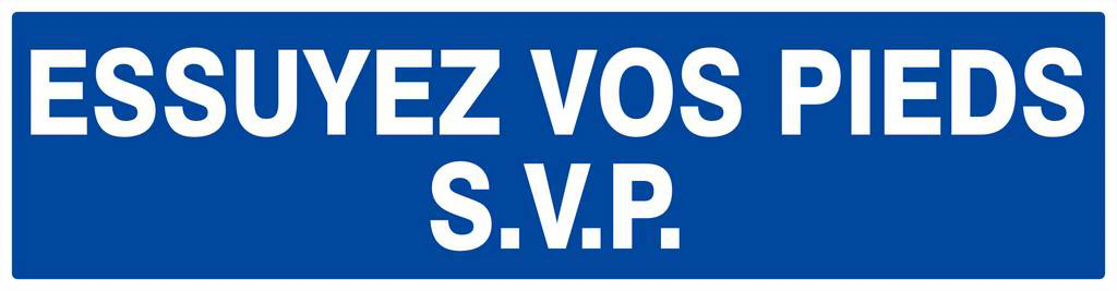 Panneau rigide ESSUYEZ VOS PIEDS S.V.P 200x52mm TALIAPLAST - 620617