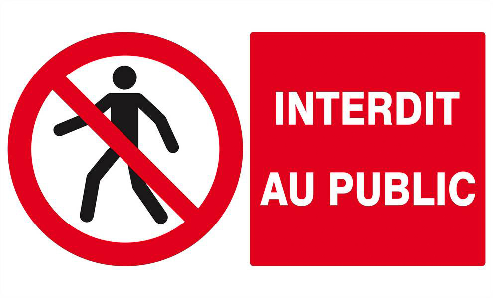 Panneau rigide INTERDIT AU PUBLIC 330x200mm TALIAPLAST - 621208
