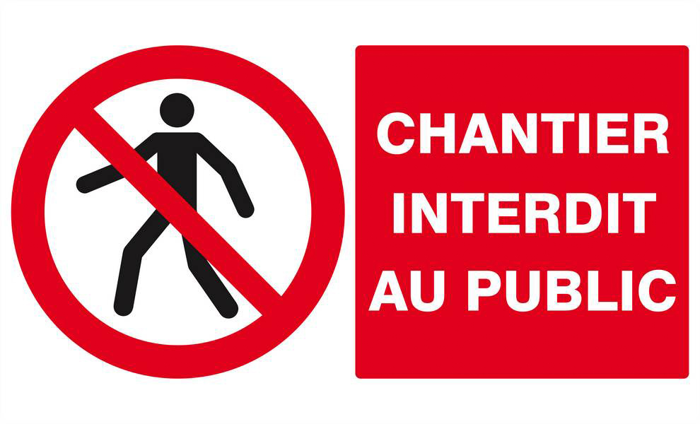 Panneau rigide CHANTIER INTERDIT AU PUBLIC 330x200mm TALIAPLAST - 621209