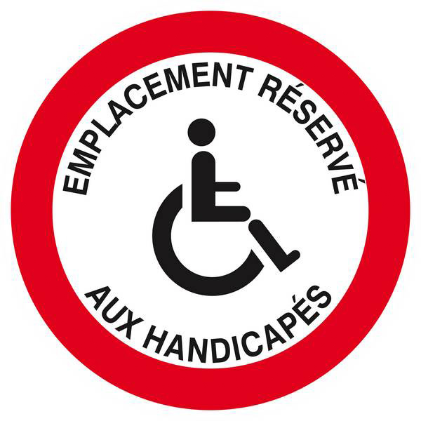 Panneau rigide EMPLACEMENT RESERVE AUX HANDICAPES D.300mm TALIAPLAST - 622266