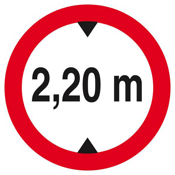Panneau rigide INTERDIT AUX VEHICULES DE PLUS DE 2.20M DE HAUT D.300mm TALIAPLAST - 622275