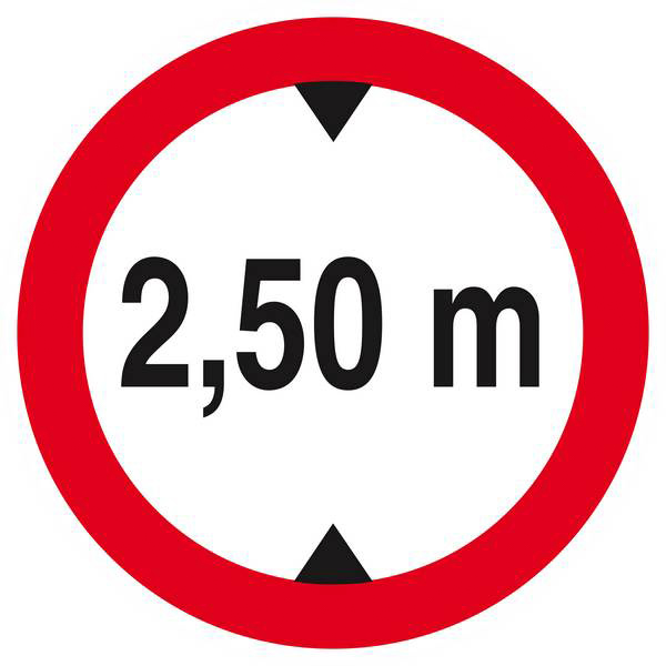 Panneau rigide INTERDIT AUX VEHICULES DE PLUS DE 2.50M DE HAUT D.300mm TALIAPLAST - 622276