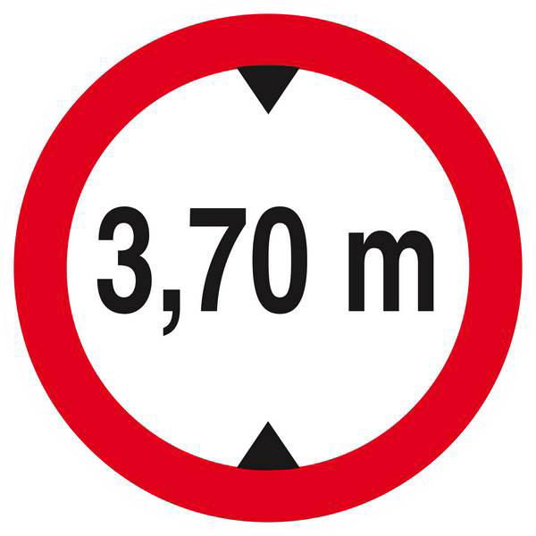Panneau rigide INTERDIT AUX VEHICULES DE PLUS DE 3.70M DE HAUT D.300mm TALIAPLAST - 622278