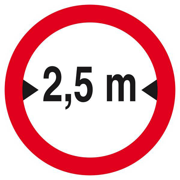 Panneau rigide INTERDIT AUX VEHICULES DE PLUS DE 2.50M DE LARGE D300mm TALIAPLAST - 622279