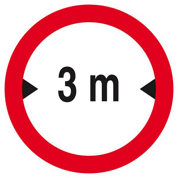 Panneau rigide INTERDIT AUX VEHICULES DE PLUS DE 3.00M DE LARGE D300mm TALIAPLAST - 622280
