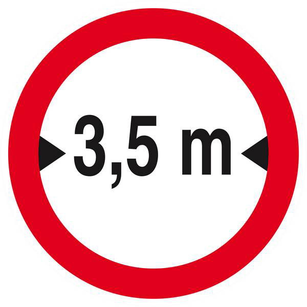 Panneau rigide INTERDIT AUX VEHICULES DE PLUS DE 3.50M DE LARGE D300mm TALIAPLAST - 622281