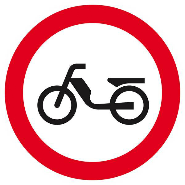 Panneau rigide INTERDIT AUX CYCLOMOTEURS D.300mm TALIAPLAST - 622292