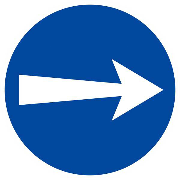 Panneau rigide SENS OBLIGATOIRE (vers la droite) D.300mm TALIAPLAST - 622527