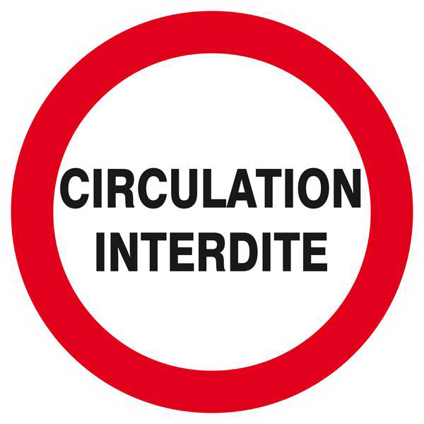 Panneau rigide CIRCULATION INTERDITE D.420mm TALIAPLAST - 623206