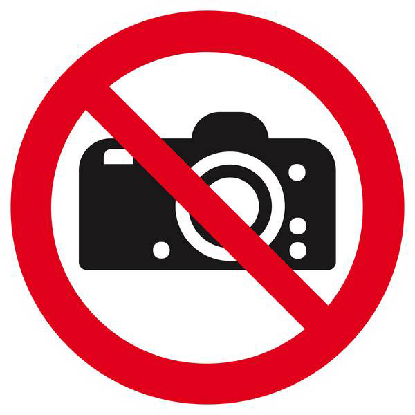 Panneau rigide INTERDICTION DE PHOTOGRAPHIER D.420mm TALIAPLAST - 623251