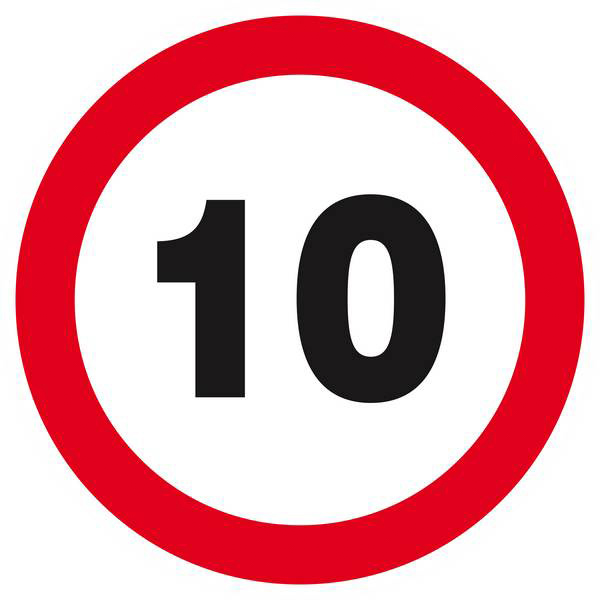 Panneau rigide INTERDIT DE ROULER A PLUS DE 10 KM/H D.420mm TALIAPLAST - 623260