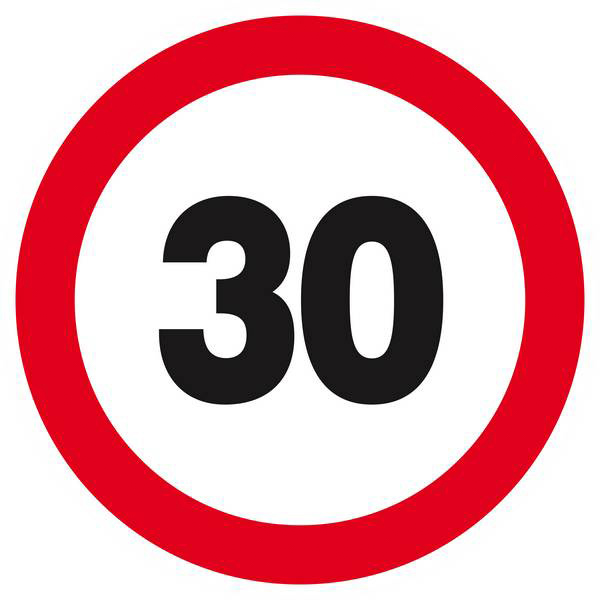 Panneau rigide INTERDIT DE ROULER A PLUS DE 30 KM/H D.420mm TALIAPLAST - 623262