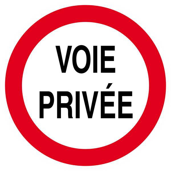 Panneau rigide VOIE PRIVEE CIRCULATION INTERDITE D.420mm TALIAPLAST - 623265