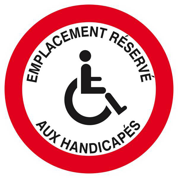Panneau rigide EMPLACEMENT RESERVE AUX HANDICAPES D.420mm TALIAPLAST - 623266