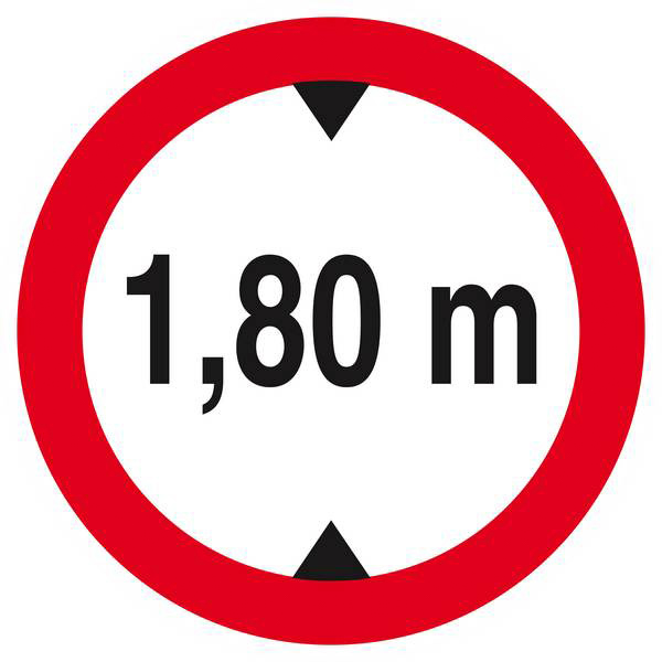 Panneau rigide INTERDIT AUX VEHICULES DE PLUS DE 1.80M DE HAUT D.420mm TALIAPLAST - 623272