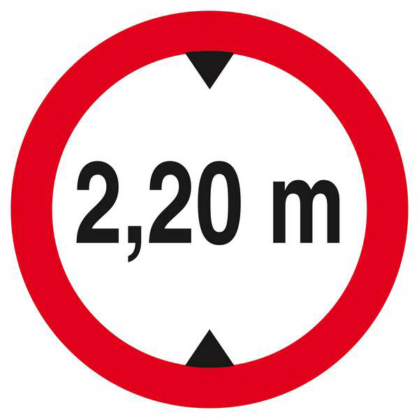 Panneau rigide INTERDIT AUX VEHICULES DE PLUS DE 2.20M DE HAUT D.420mm TALIAPLAST - 623275