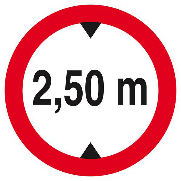 Panneau rigide INTERDIT AUX VEHICULES DE PLUS DE 2.50M DE HAUT D.420mm TALIAPLAST - 623276