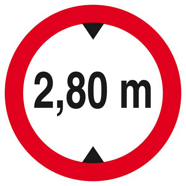 Panneau rigide INTERDIT AUX VEHICULES DE PLUS DE 2.80M DE HAUT D.420mm TALIAPLAST - 623277