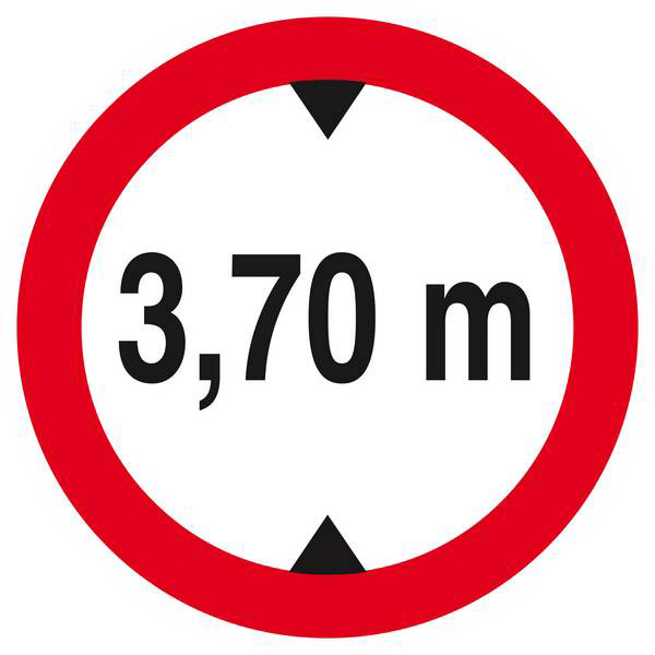 Panneau rigide INTERDIT AUX VEHICULES DE PLUS DE 3.70M DE HAUT D.420mm TALIAPLAST - 623278