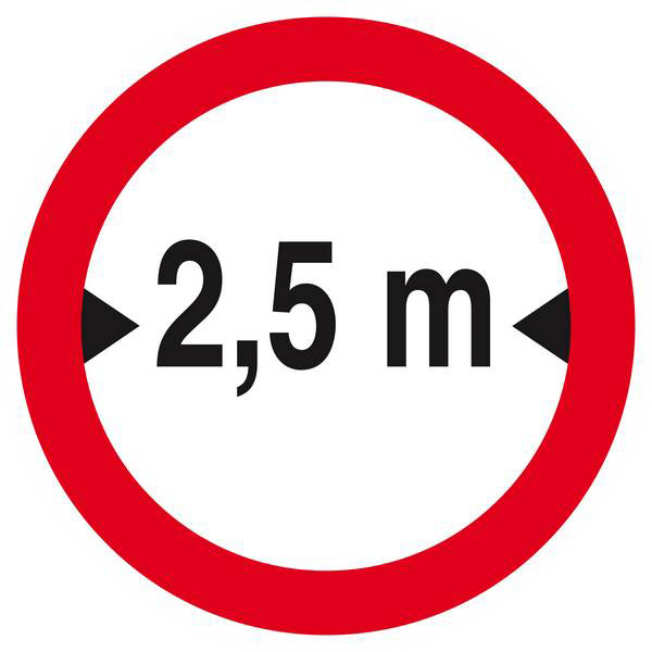 Panneau rigide INTERDIT AUX VEHICULES DE PLUS DE 2.50M DE LARGE D420mm TALIAPLAST - 623279