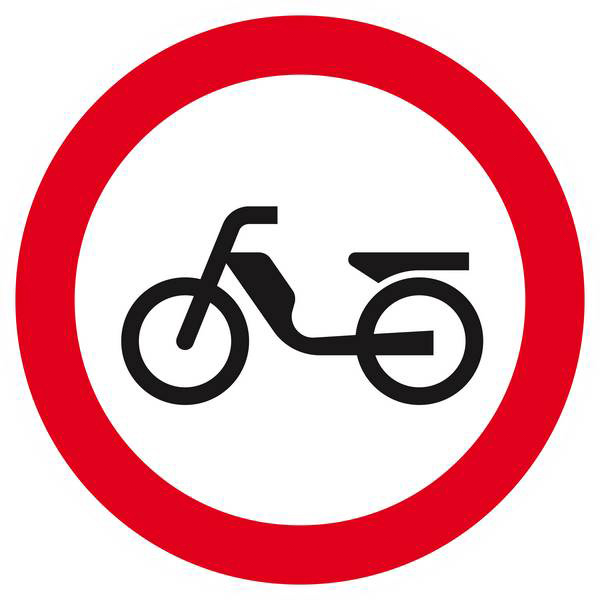 Panneau rigide INTERDIT AUX CYCLOMOTEURS D.420mm TALIAPLAST - 623292