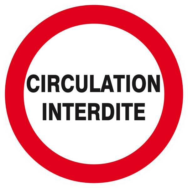 Panneau rigide CIRCULATION INTERDITE D.80mm TALIAPLAST - 624206