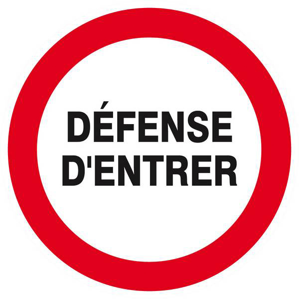 Panneau rigide DEFENSE D'ENTRER D.80mm TALIAPLAST - 624218