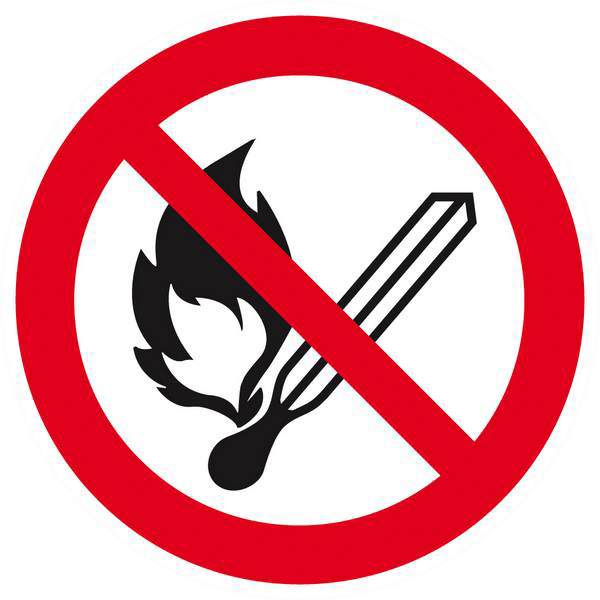 Panneau rigide FLAMMES NUES INTERDITES D.80mm TALIAPLAST - 624246