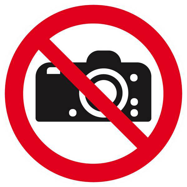 Panneau rigide INTERDICTION DE PHOTOGRAPHIER D.80mm TALIAPLAST - 624252